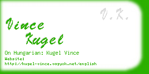 vince kugel business card